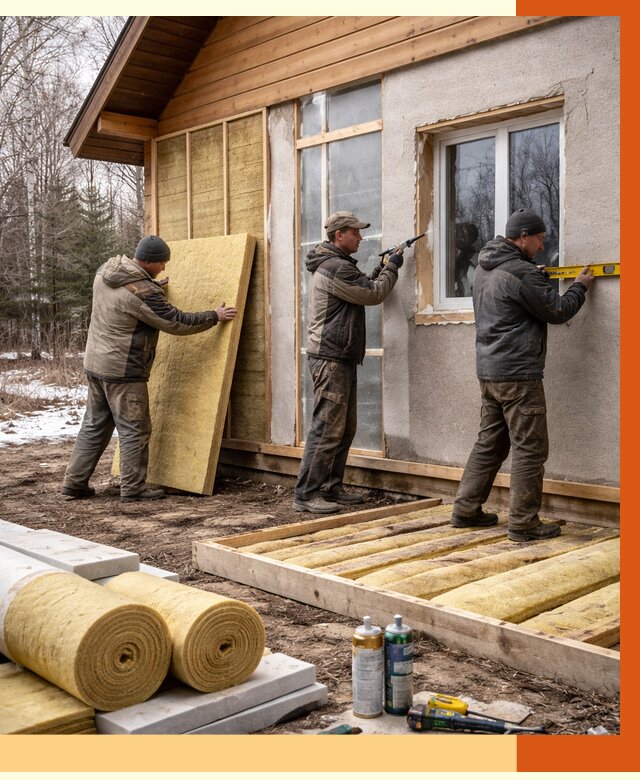Утепление дачного дома в Георгиевске от 4896 руб/м2 — недорого | ТепломастерГрг