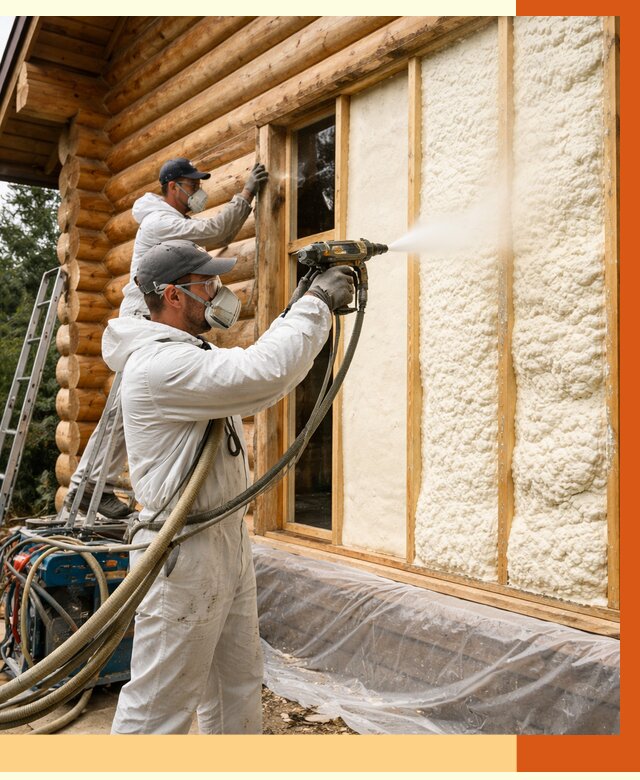 Утепление деревянного дома ППУ в Георгиевске от 4329 руб/м2 | ТепломастерГрг — под ключ