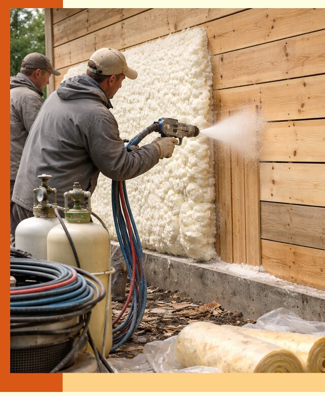 Утепление деревянного дома пенополиуретаном в Георгиевске