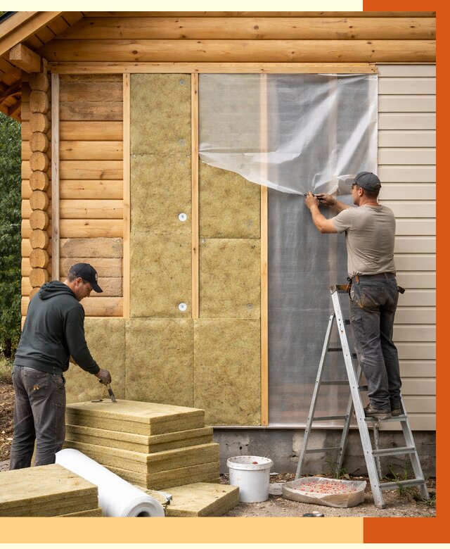 Утепление дома из бруса в Георгиевске от 3865 руб./м2 — работы под ключ | ТепломастерГрг