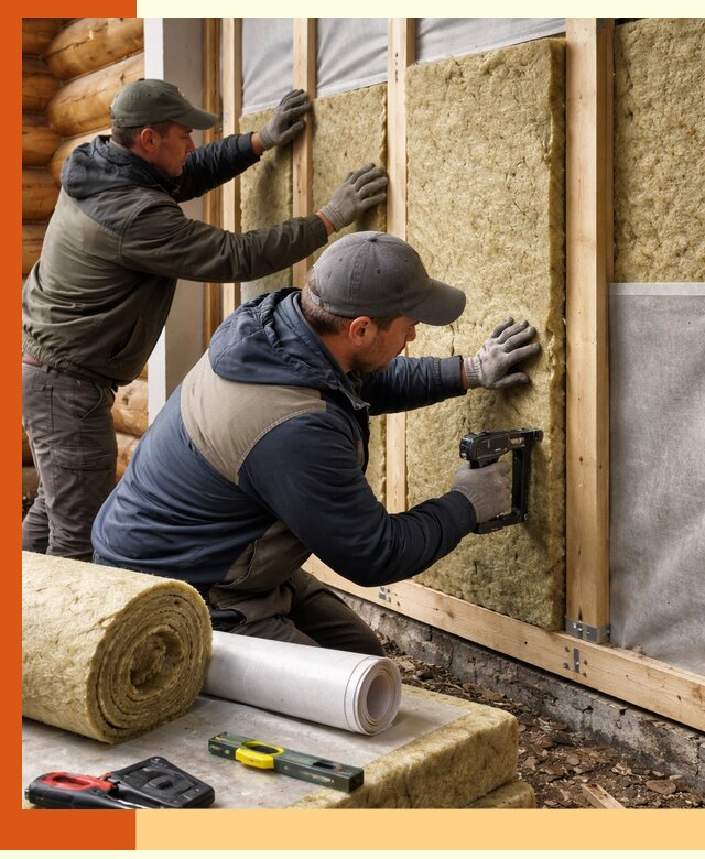 Утепление бревенчатого дома под ключ в Георгиевске