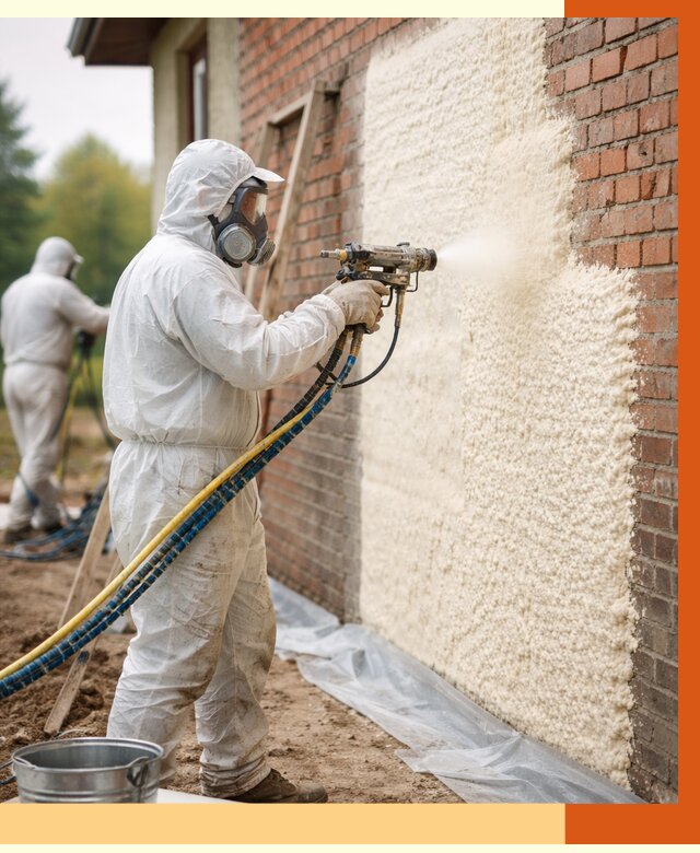 Утепление кирпичного дома ППУ в Георгиевске под ключ от 6700 руб. | ТепломастерГрг