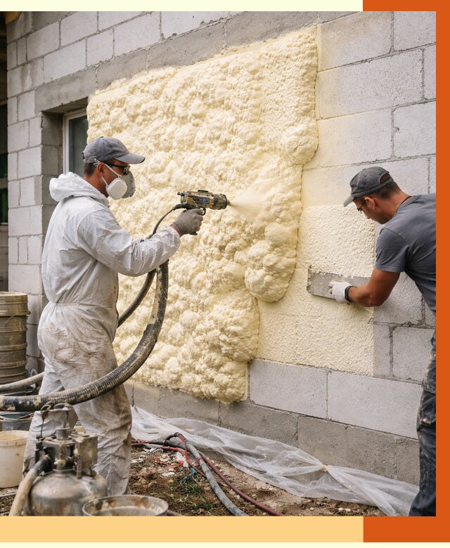 Утепление дома из газобетона ППУ в Георгиевске от 4947 руб./м² под ключ | ТепломастерГрг