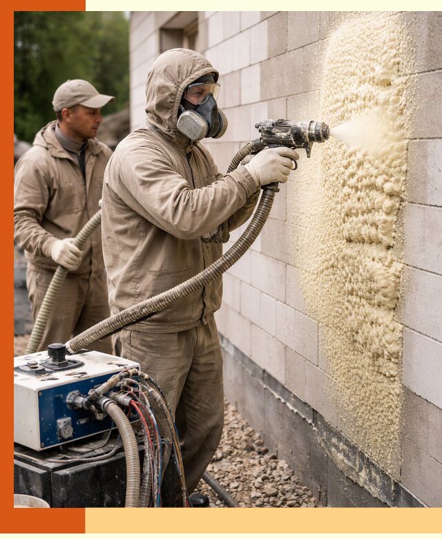 Утепление дома из газобетона ППУ в Георгиевске — надежная теплоизоляция