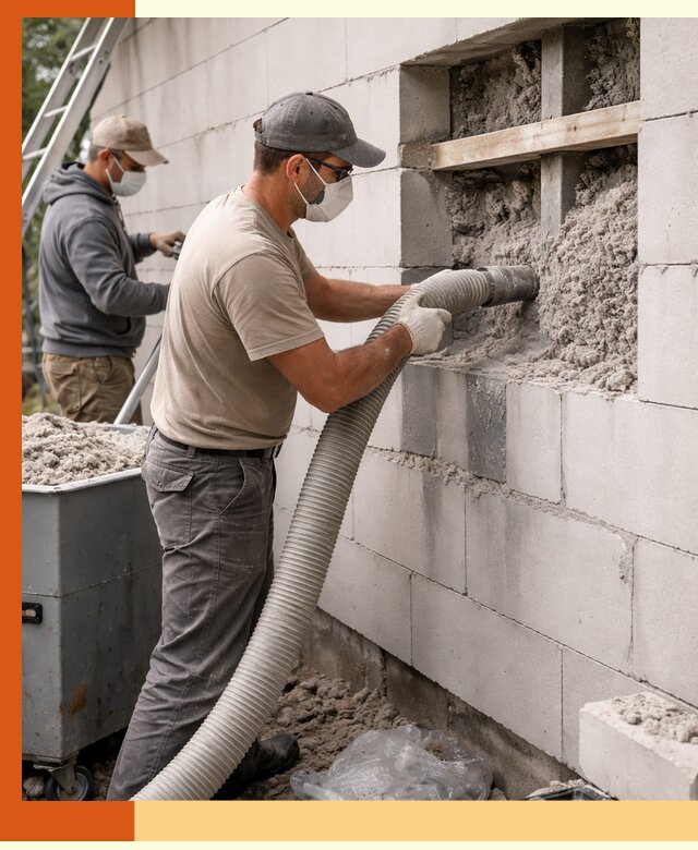 Утепление дома из газобетона эковатой в Георгиевске