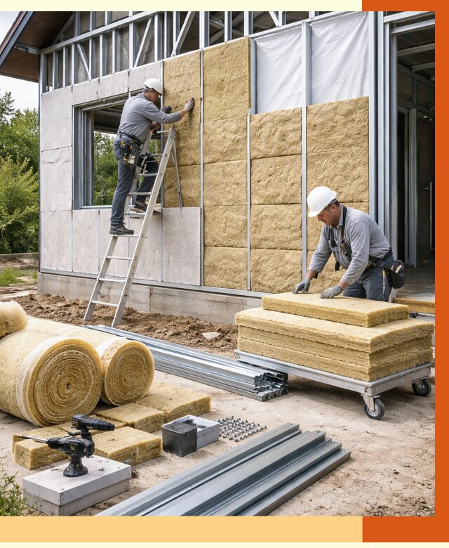 Утепление дома из ЛСТК в Георгиевске от 5360 руб./м² — профессионально | ТепломастерГрг