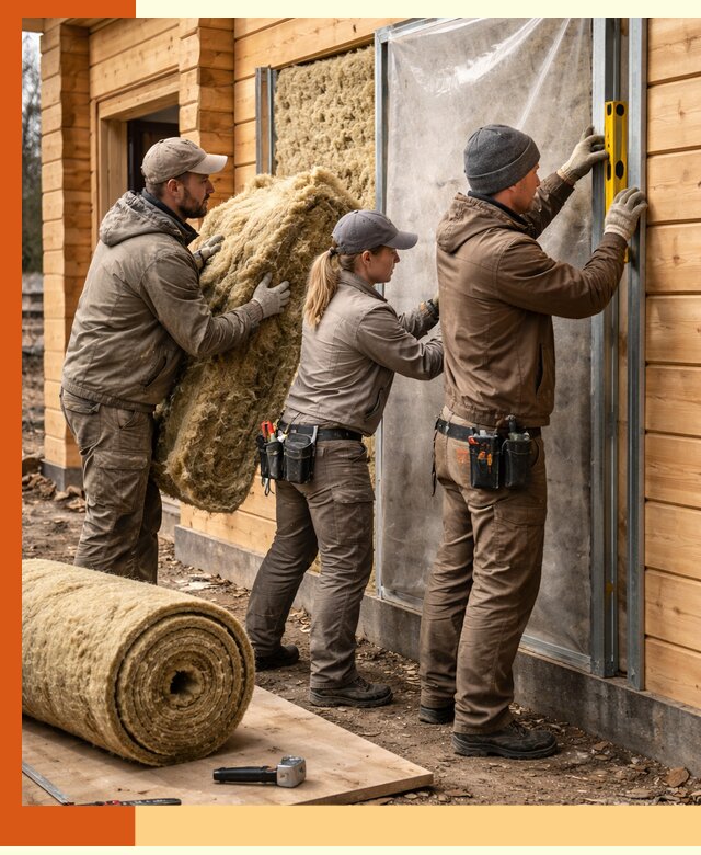Утепление дома из двойного бруса в Георгиевске качественно и надёжно