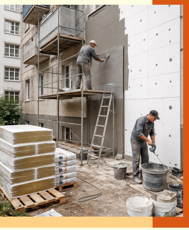 Утепление квартиры снаружи в Георгиевске от 6339 руб/м2 под ключ | ТепломастерГрг