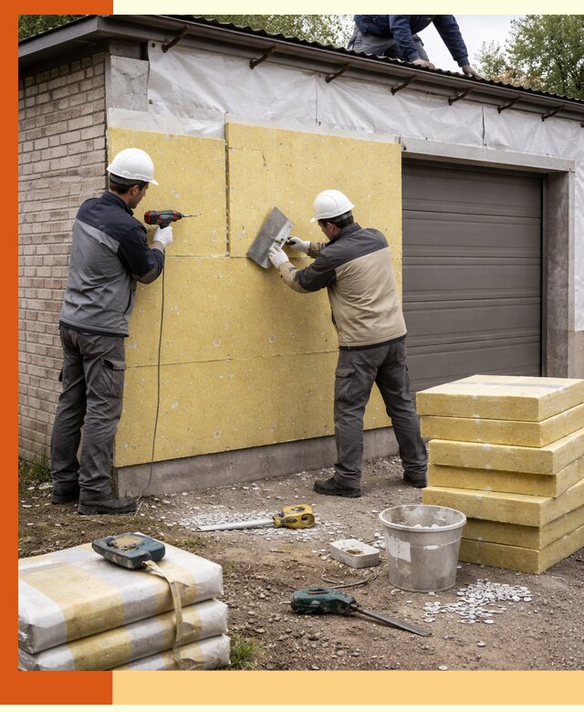 Утепление гаража снаружи в Георгиевске качественно и надёжно