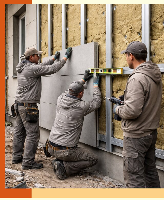 Утепление вентилируемого фасада под ключ в Георгиевске