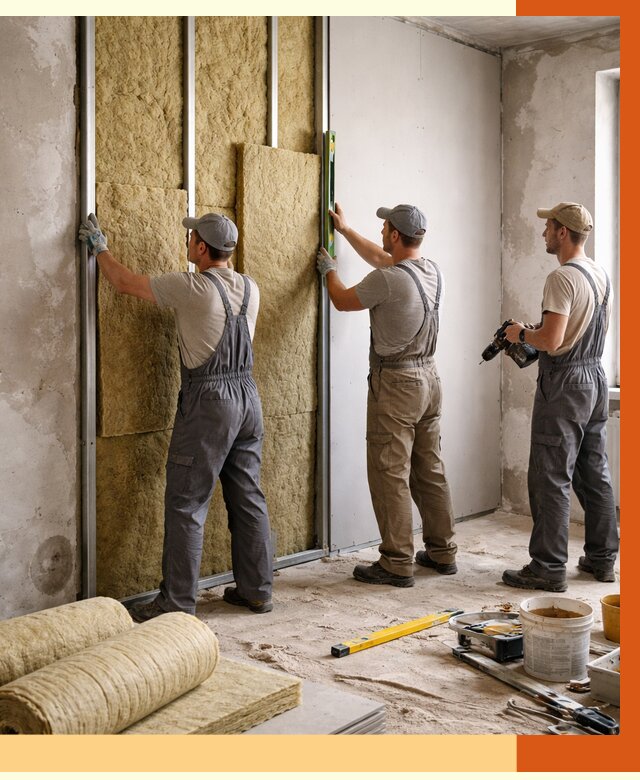 Утепление стен изнутри в Георгиевске от 2319 руб/м² под ключ | ТепломастерГрг