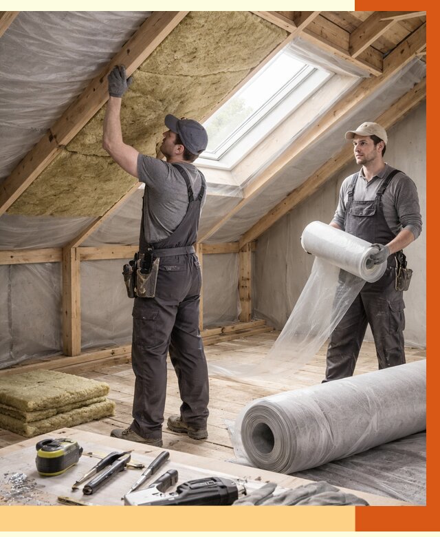 Утепление крыши изнутри мансарды в Георгиевске от 4329 руб./м² | ТепломастерГрг