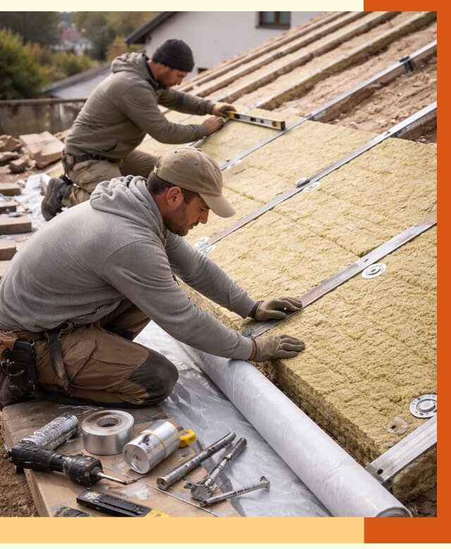 Утепление крыши снаружи в Георгиевске под ключ от 1237 руб./м2 | ТепломастерГрг