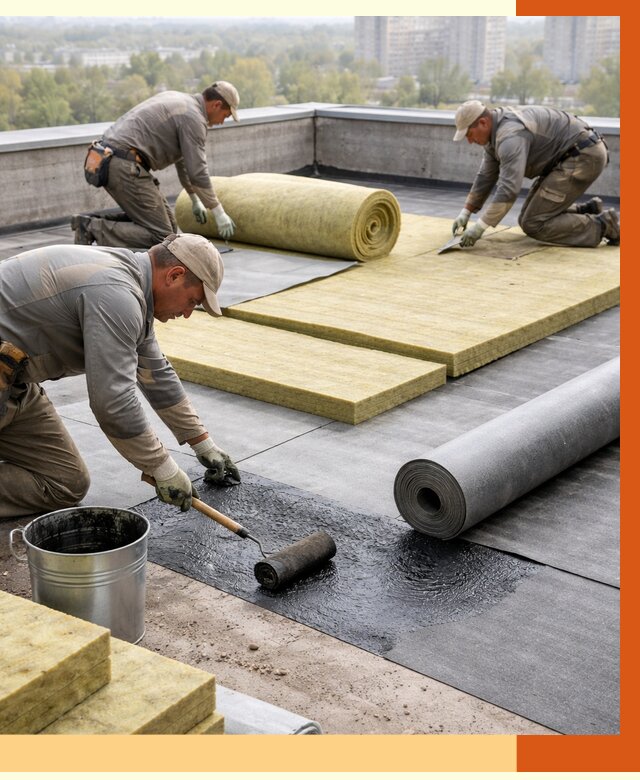 Утепление плоской крыши в Георгиевске от 7421 руб./м2 под ключ | ТепломастерГрг