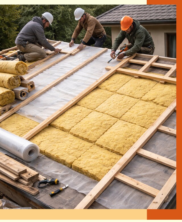 Утепление скатной крыши в Георгиевске от 1288 руб./м2 под ключ | ТепломастерГрг