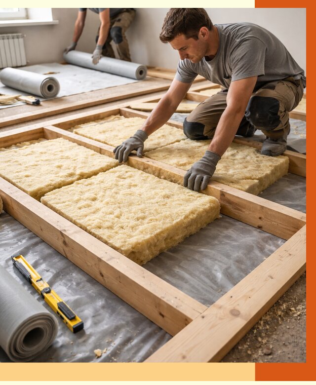 Утепление деревянного пола в Георгиевске от 1546 руб./м2 под ключ | ТепломастерГрг