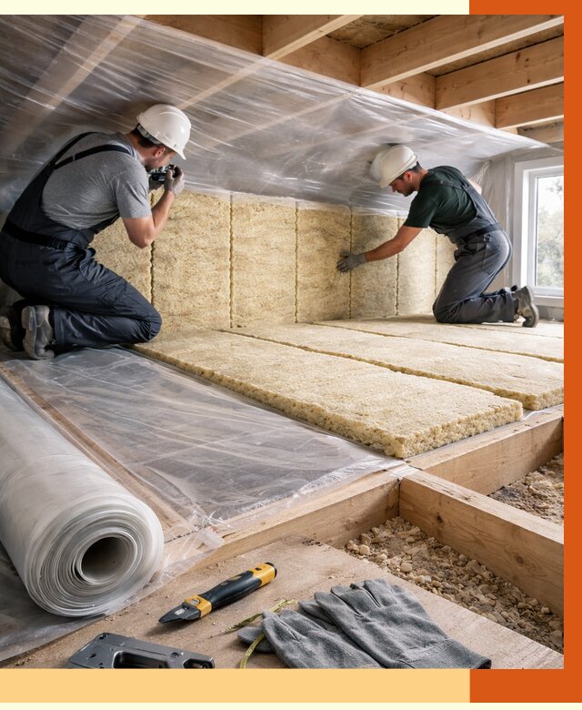 Утепление перекрытий в Георгиевске от 2937 руб/м2 — утепление межэтажных и чердачных | ТепломастерГрг