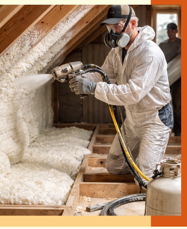 Утепление чердака ППУ в Георгиевске от 8885 руб./м2 — услуга под ключ | ТепломастерГрг