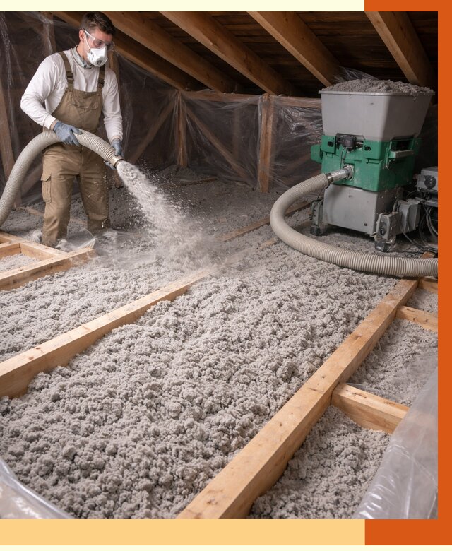 Утепление чердака эковатой в Георгиевске от 1495 руб/м2 — заказать у ТепломастерГрг