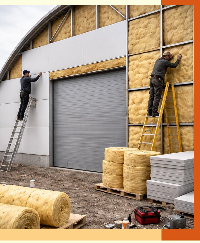 Утепление ангара пенополиуретаном в Георгиевске от 7421 руб./м² — комплекс от ТепломастерГрг