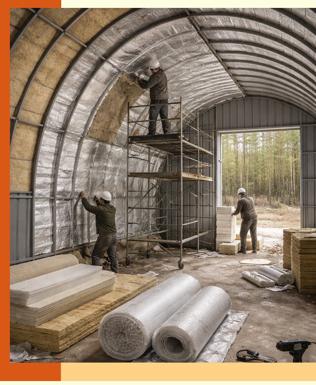 Утепление арочного ангара под ключ в Георгиевске