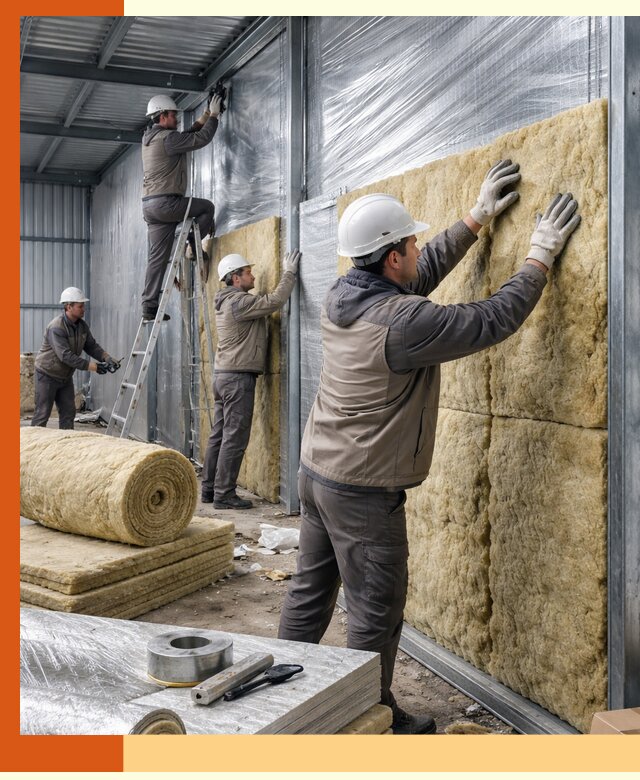 Утепление металлического склада в Георгиевске: теплоизоляция и герметизация