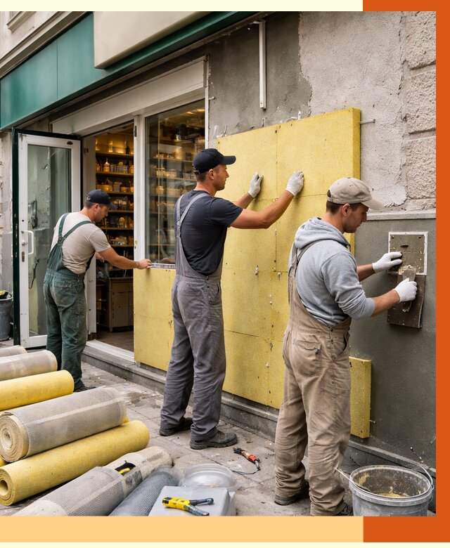 Утепление магазина в Георгиевске от 4638 руб/м2 — цена, стены и снаружи | ТепломастерГрг