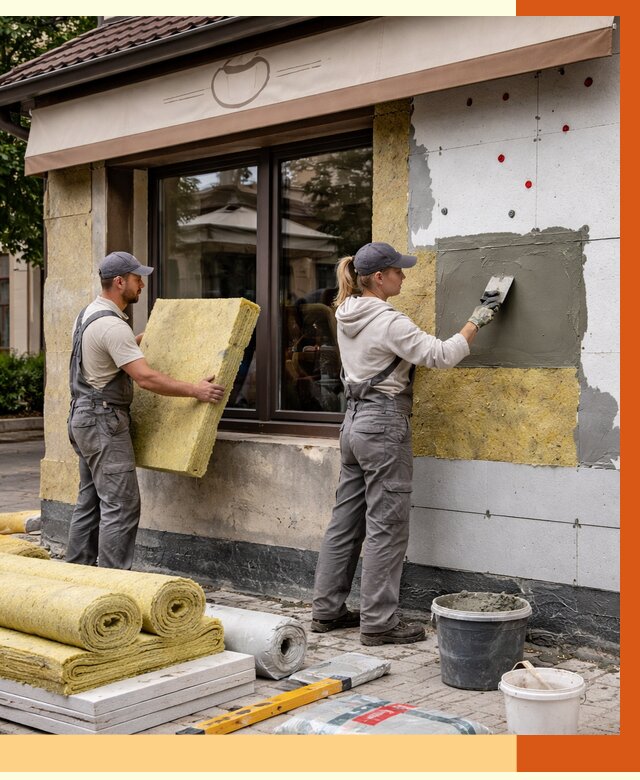 Утепление кафе в Георгиевске от 4329 руб/м2 — комплексно под ключ | ТепломастерГрг