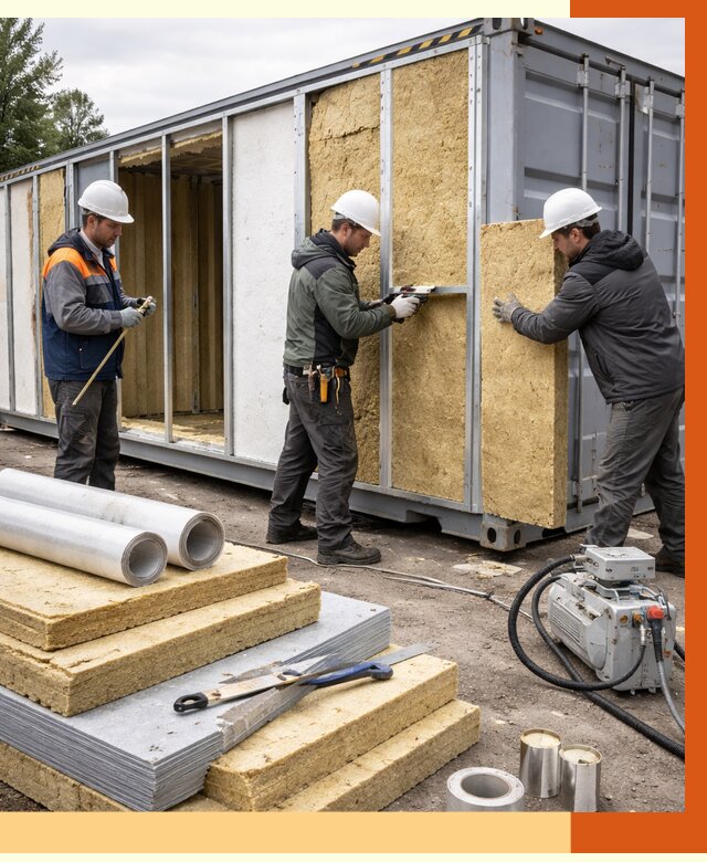 Утепление морского контейнера в Георгиевске от 3865 руб. под ключ | ТепломастерГрг