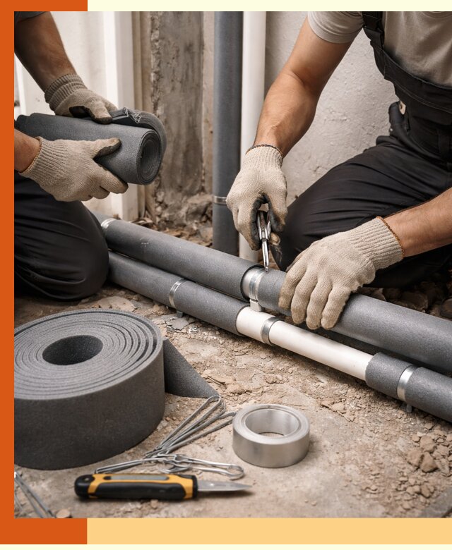 Утепление труб водоснабжения в Георгиевске — монтаж и защита сети