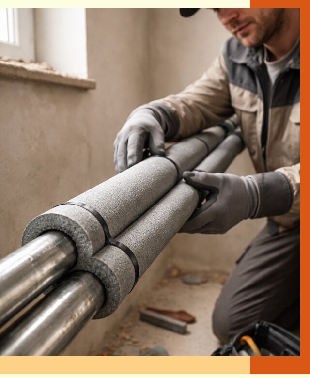 Утепление труб отопления в Георгиевске от 2937 руб. за м² — услуги под ключ | ТепломастерГрг