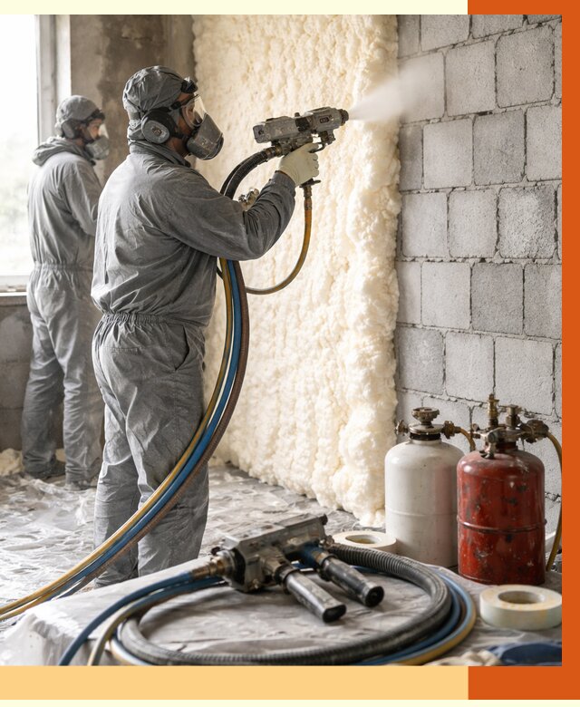 Утепление блочной стены ППУ в Георгиевске от 4380 руб./м² — ТепломастерГрг