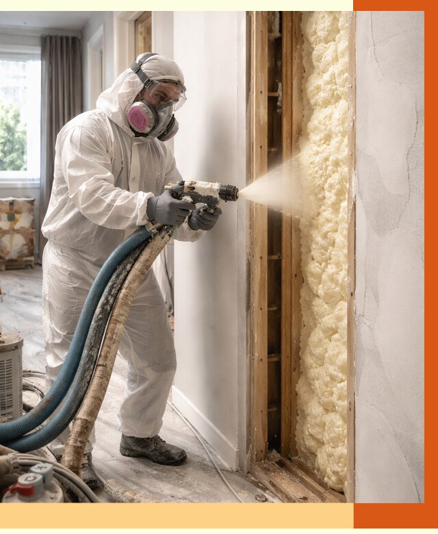 Межстеновое утепление ППУ в Георгиевске от 2834 руб/м2 — межстенное утепление под ключ | ТепломастерГрг