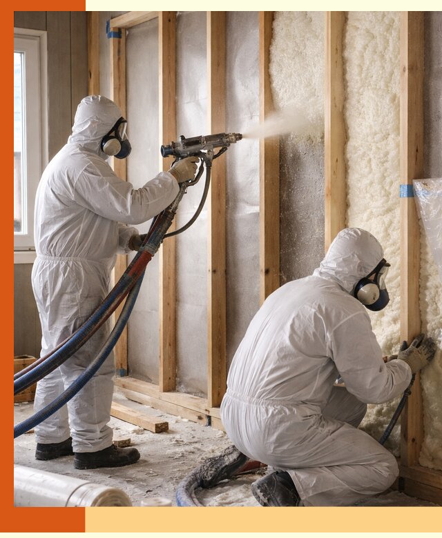 Утепление каркасной стены ППУ в Георгиевске для домов и коттеджей