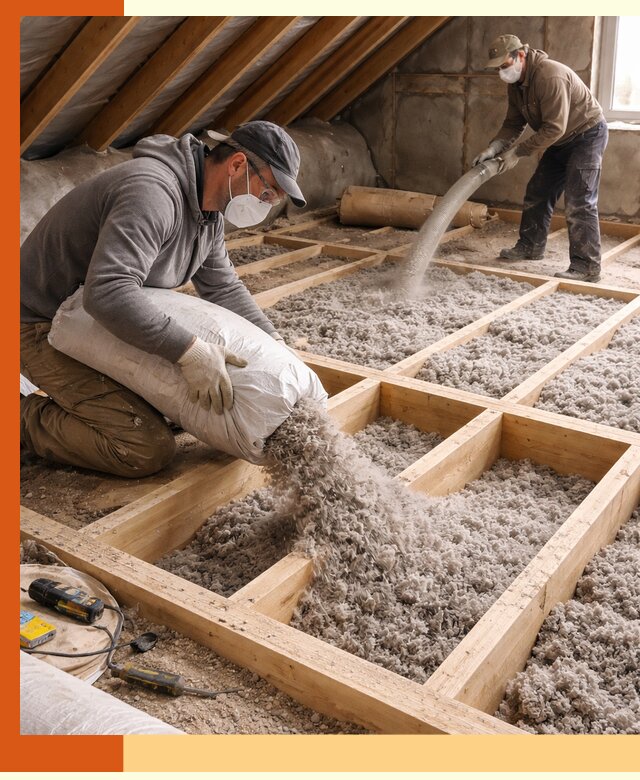 Заполнение полостей чердачного перекрытия в Георгиевске качественно и надёжно