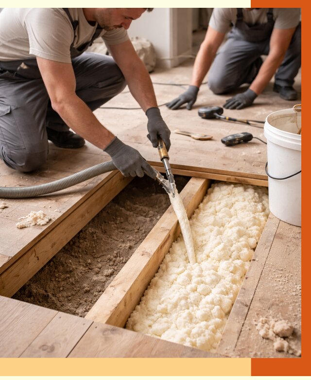 Заполнение пустот пола в Георгиевске от 2783 руб. — утепление пустот пола под ключ | ТепломастерГрг