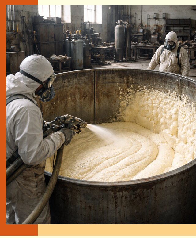 Заливка ппу в емкости с полной изоляцией и герметизацией в Георгиевске