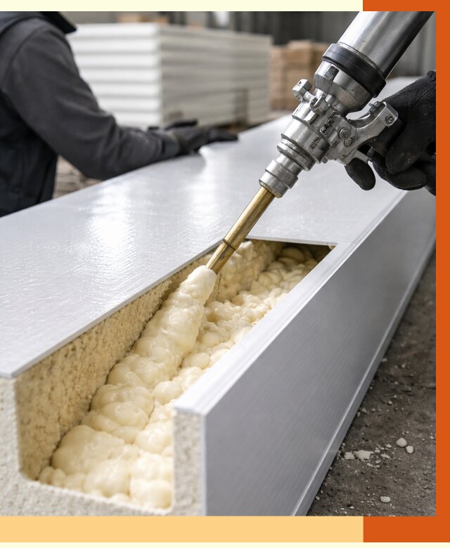 Заполнение пустот холодильных панелей в Георгиевске от 7730 руб. | ТепломастерГрг