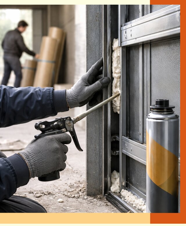 Заполнение пустот ворот в Георгиевске от 4638 руб. — заливка ППУ, утепление под ключ | ТепломастерГрг