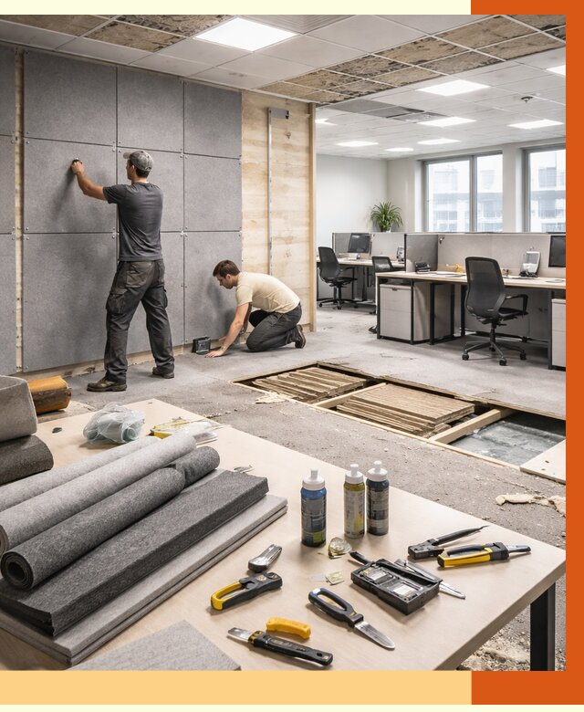 Профессиональная шумоизоляция офиса в Георгиевске от 6957 руб. за м2 | ТепломастерГрг