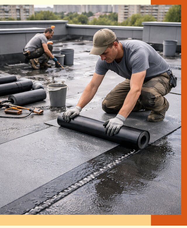 Гидроизоляция плоской кровли в Георгиевске от 4638 руб./м2 — профессионально | ТепломастерГрг