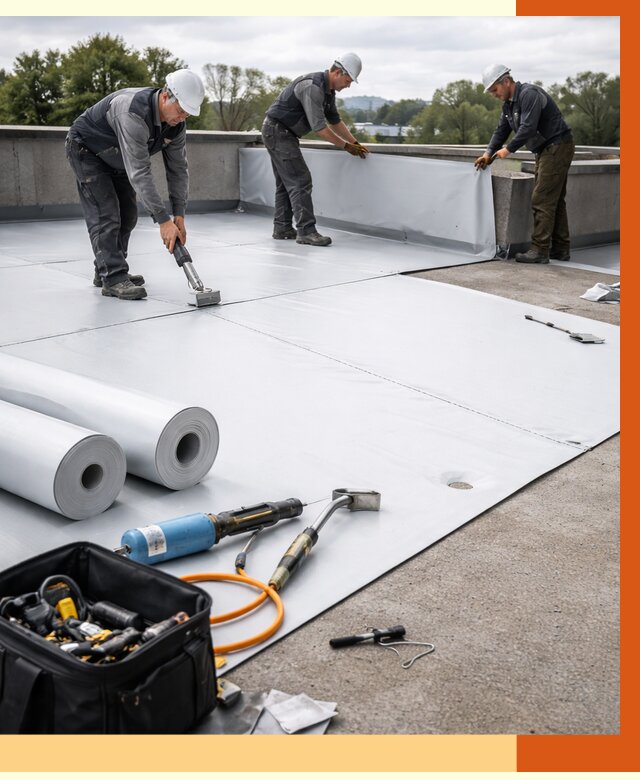 Гидроизоляция мембранной кровли в Георгиевске от 7730 руб./м² — профессионально | ТепломастерГрг