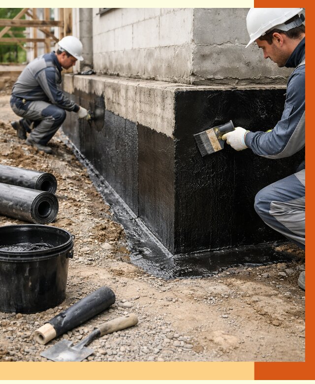 Гидроизоляция фундамента в Георгиевске от 1288 руб. — профессионально, под ключ | ТепломастерГрг