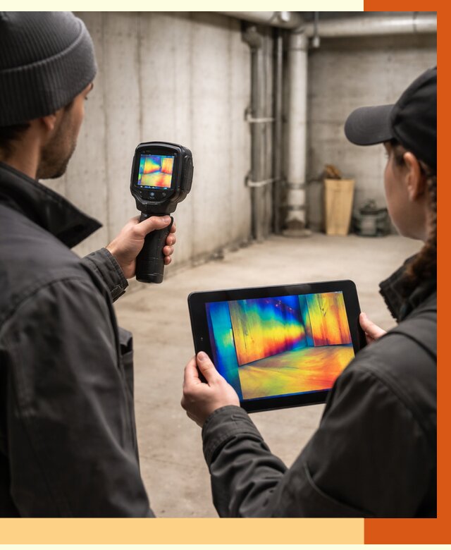 Тепловизионное обследование подвала в Георгиевске от 4638 руб. — проверка гидроизоляции | ТепломастерГрг