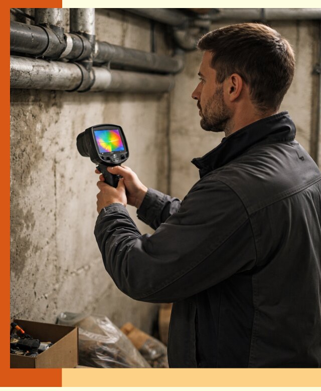 Тепловизионное обследование подвала в Георгиевске для поиска утечек тепла
