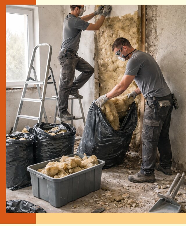 Демонтаж старого утеплителя и вывоз отходов в Георгиевске