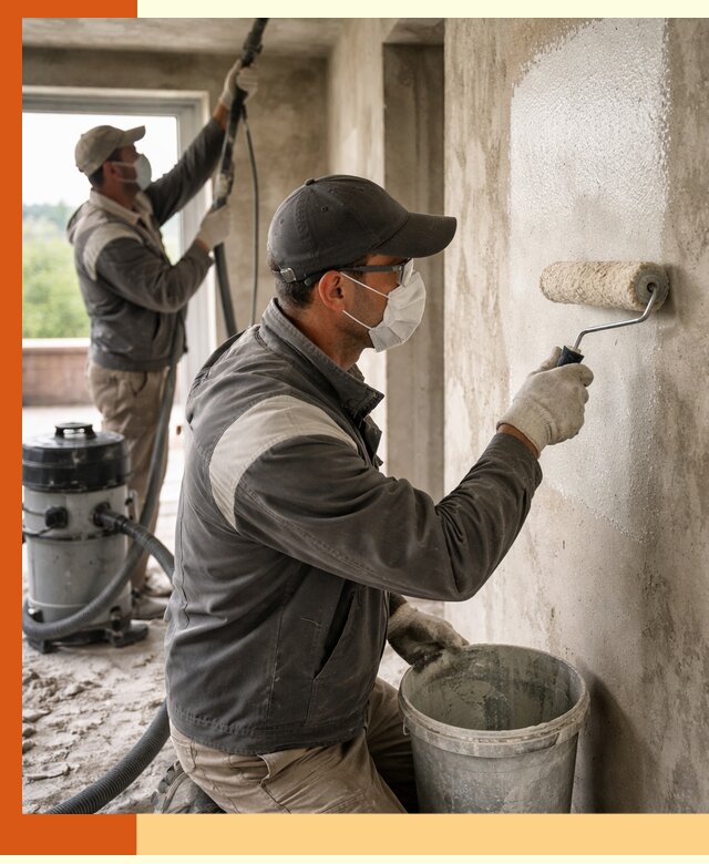 Подготовка поверхности под напыление утеплителя в Георгиевске