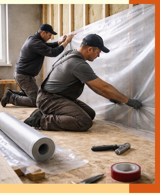 Монтаж пароизоляции в Георгиевске от 2577 руб. — установка и укладка под ключ | ТепломастерГрг