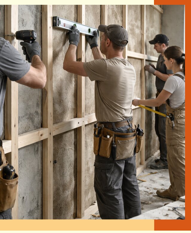 Монтаж обрешетки под утепление в Георгиевске от 1185 руб/м² | Заказать у ТепломастерГрг