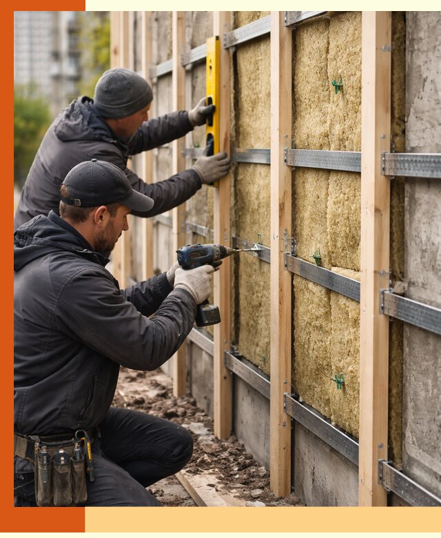 Монтаж обрешетки под утепление зданий и квартир в Георгиевске